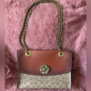 Coach Parker in Signature Canvas with Tea Rose Turnlock
